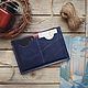 Crab Dark Blue Passport Case. Business card holders. Mox workshop. Online shopping on My Livemaster.  Фото №2