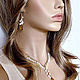 Комплект Жемчуг с Цитрином. Колье. NathalisJewelry. Ярмарка Мастеров.  Фото №4