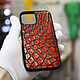 Чехол именной А.К. для Iphone 12 крокодил. Чехол. AV-Leather (Andrey Volovikov). Интернет-магазин Ярмарка Мастеров.  Фото №2
