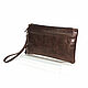 handy: Men's brown leather Bag Paris Fashion. C97-622, Man purse, St. Petersburg,  Фото №1