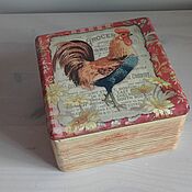 Для дома и интерьера handmade. Livemaster - original item Box in rustic style cock decoupage. Handmade.