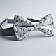 Tie white and gray small flowers, Ties, Moscow,  Фото №1