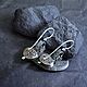 Серьги-крестики с бирюзой. Серьги классические. ЖуЖа_jewelry. Ярмарка Мастеров.  Фото №4