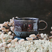 Керамическая чайная пара ручной работы из черной глины