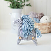 Куклы и игрушки handmade. Livemaster - original item A wonderful Horse for luck gray with a blue mane. Handmade.