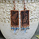Copper earrings 'Spring frost'. Rectangular boho earrings, Earrings, Ulan-Ude,  Фото №1