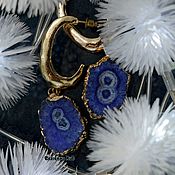 Украшения handmade. Livemaster - original item Earrings with druze gilding 