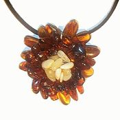 Украшения handmade. Livemaster - original item Amber Flower Pendant Natural Amber jewelry gift for woman. Handmade.