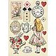 В наличии! Чипборд деревянный A5 Clock, ALICE от Stamperia, Вырубки для скрапбукинга, Зеленоград,  Фото №1