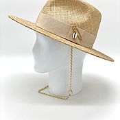 Шляпа с кожаными полями