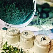 Косметика ручной работы handmade. Livemaster - original item Powder for washing with It and Spirulina for problematic and oily skin. Handmade.