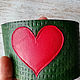 Leather case for mug glass Heart. Mugs and cups. Tatiana (Leather bracelets). My Livemaster. Фото №4