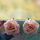 Clip roses,peach roses,rose earrings,pink rose,rose clip,delicate rose,delicate clip-on earrings,gift for girl,decoration for the ears.Flowers and decorations Zarifa Pirogova.

