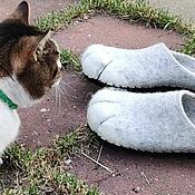Обувь ручной работы handmade. Livemaster - original item Felted House Slippers Cat`s Paws. Handmade.