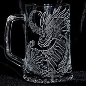 Посуда handmade. Livemaster - original item Beer mug with the engraving 