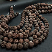 Материалы для творчества handmade. Livemaster - original item Beads Lava Brown Ball 12mm. Handmade.