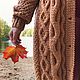 cardigans: Women's knitted coat with a hood oversize caramel color. Coats. Kardigan sviter - женский вязаный свитер кардиган оверсайз. My Livemaster. Фото №5