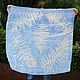 Linen shawl 'the Dream of fern' blue ekoprint. Scarves. Artinflat - natural dyeing. My Livemaster. Фото №6
