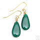 Emerald Emerald Drop Earrings Green Brass Dark Green. Earrings. Ritasdreams (ritasdreams). Online shopping on My Livemaster.  Фото №2