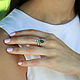 Ring and earrings made of 925 sterling silver and chrysolite HH0015. Jewelry Sets. Sunny Silver. My Livemaster. Фото №6