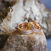 Украшения handmade. Livemaster - original item Wedding rings red gold 585 with rhodium and cubic Zirconia. Handmade.