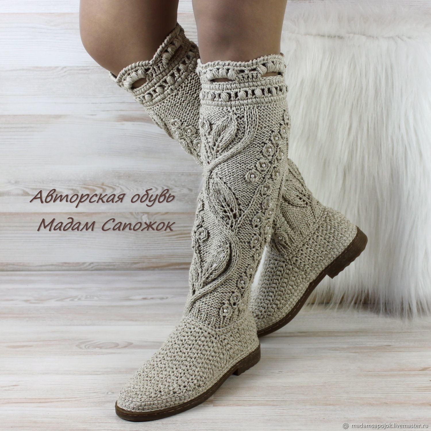 Linen women summer boots – купить на Ярмарке Мастеров – H6LN5COM | High ...