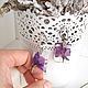 Earrings with Real Flowers Delphinium Purple Rhodium Transparent. Earrings. WonderLand. My Livemaster. Фото №4
