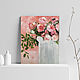 A bouquet of roses in a white vase painting in impasto technique in the bedroom, Pictures, St. Petersburg,  Фото №1