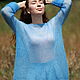 Mohair cobweb 'Sky-blue'. Shirts-nets. MsDeborahKnitter. My Livemaster. Фото №4