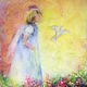 Светлый Ангел-картина из шерсти, Картины, Москва,  Фото №1