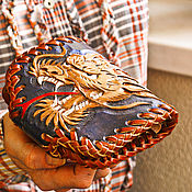 Сумки и аксессуары handmade. Livemaster - original item Leather wallet-Dragon-color. Handmade.