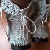 Обувь ручной работы handmade. Livemaster - original item Knitted boots ( mercerized cotton ). Handmade.