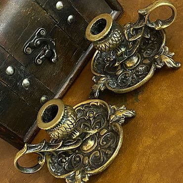 Винтаж ручной работы. Ярмарка Мастеров - ручная работа Винтаж: 2 бронзовых подсвечника . Франция.. Handmade.