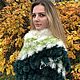 Вязаная шаль из травки, очень красивая необычная шаль Перья Жар-птицы. Шали. Скарлетт (Юлия) Вязаные изделия. Ярмарка Мастеров.  Фото №4