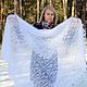 Handkerchiefs:Openwork down scarf 'Chamomile field' hand-knitted, Shawls1, Urjupinsk,  Фото №1
