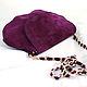 Handbag is made of purple suede on gold chain art.257, Classic Bag, Moscow,  Фото №1
