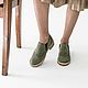 Elastic shoes ' green suede', Shoes, Moscow,  Фото №1