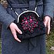 Сумка черная бархатная. Сумка с фермуаром. Вечерняя сумочка. Сумка с фермуаром. Юлия Крамаренко. Ярмарка Мастеров.  Фото №6