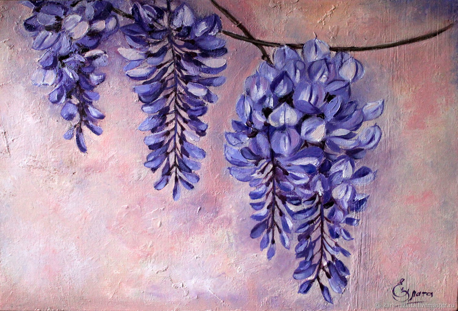 Lilac Wisteria, interior oil painting, Pictures, Azov,  Фото №1