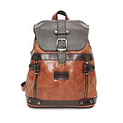 Сумки и аксессуары handmade. Livemaster - original item Backpacks: Backpack women`s leather brown-red cue R13m-602. Handmade.