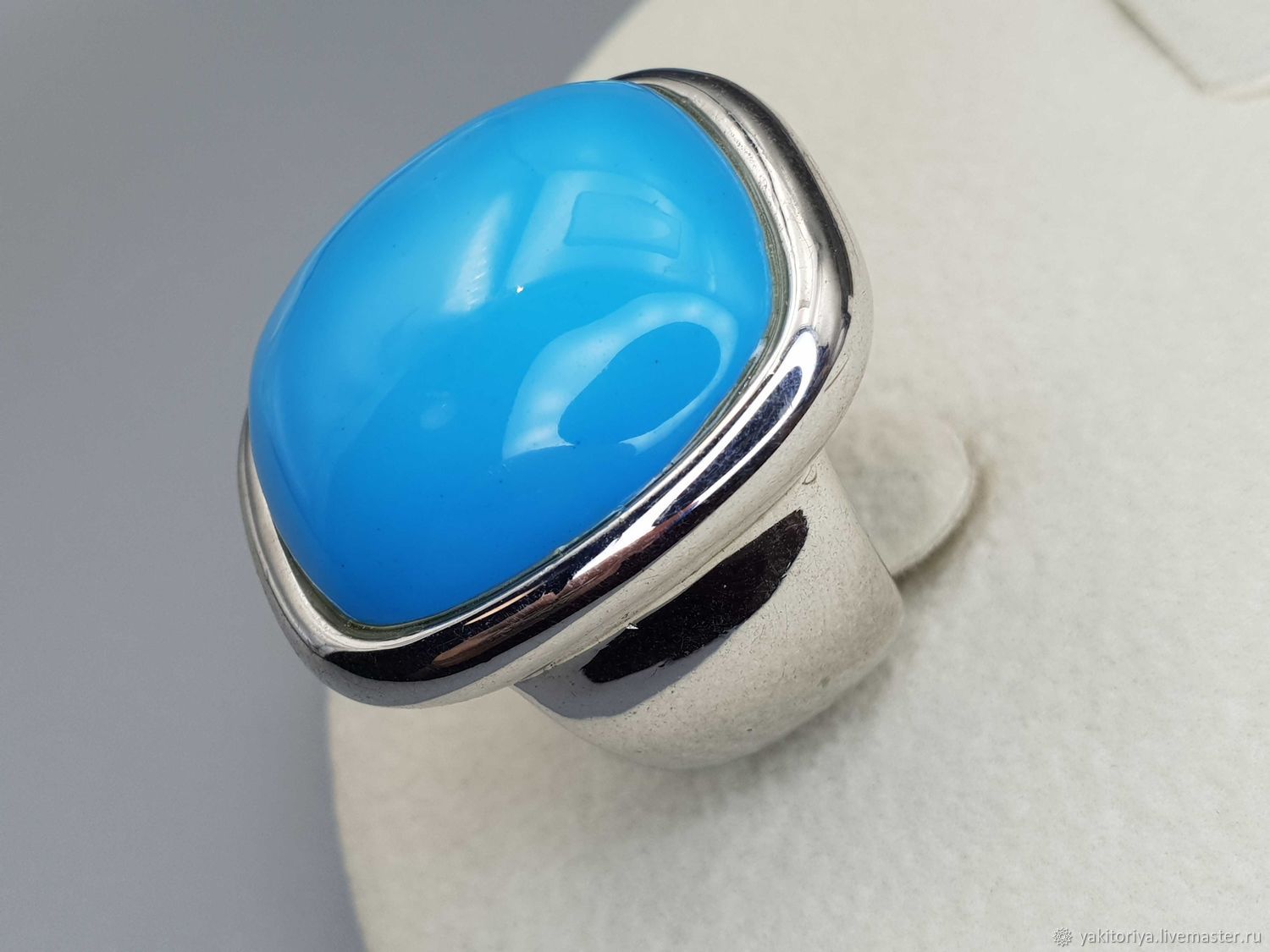 Silver ring with turquoise 22h19 mm, Rings, Moscow,  Фото №1