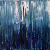 Картины и панно handmade. Livemaster - original item Abstract oil painting in blue shades 