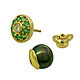 Gold Studs rings 'Diamond and Emeralds' gold 585. Stud earrings. Jewelry Laboratory Alter Ego. My Livemaster. Фото №5