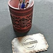 Канцелярские товары handmade. Livemaster - original item Pencil holder made of genuine leather.. Handmade.