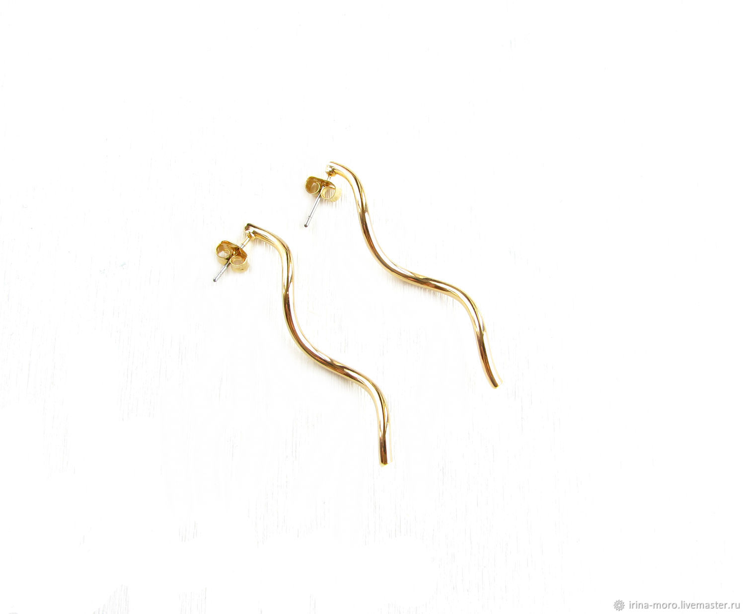 Wand earrings, Long gold earrings, dangle earrings – купить на Ярмарке ...