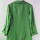 Jacket with open edges made of green linen. Jackets. etnoart. My Livemaster. Фото №4