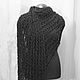 Black scarf stole made of kid mohair and boucle. Wraps. Lena Aseeva Knit and Felt. My Livemaster. Фото №6