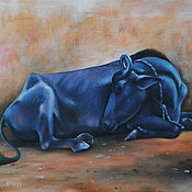 Картины и панно handmade. Livemaster - original item Oil Painting Indian Buffalo. Handmade.