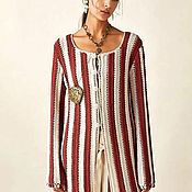 Одежда handmade. Livemaster - original item cardigans: Striped cardigan crocheted.. Handmade.