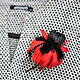 Red and black Iris flower brooch made of leather with mink fur. Brooches. flowersstyle (flowersstyle). My Livemaster. Фото №6